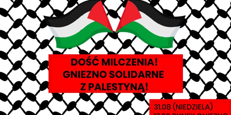 Gniezno: Manifestacja solidarności z Palestyną w niedzielę na Rynku