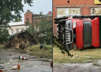 Trąba powietrzna przeszła przez Gniezno i okolice (wideo)