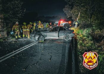 Cudem uniknął tragedii pod Gnieznem. Auto dachowało po uderzeniu w drzewo
