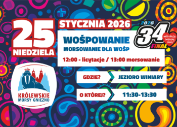 Morsowanie dla WOŚP w Gnieźnie. Unikalne fanty na licytacje, gorąca atmosfera na plaży